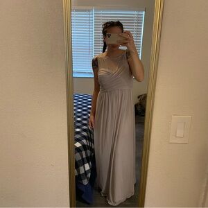 David's Bridal Soft Cream Maxi Dress